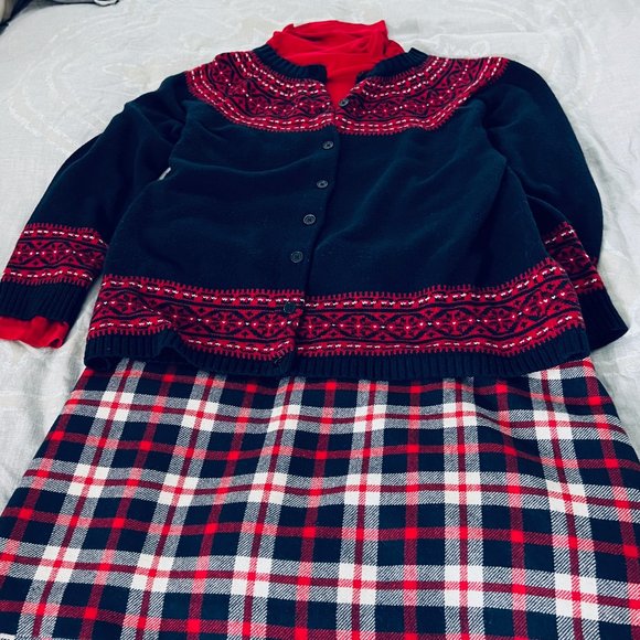 Talbots - Fair Isle Cardigan - Blue & Red - Picture 5 of 8